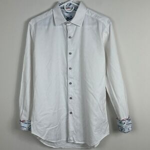 Robert Graham White Button Down Long Sleeve Shirt Mens Size‎ Small Classic Fit S